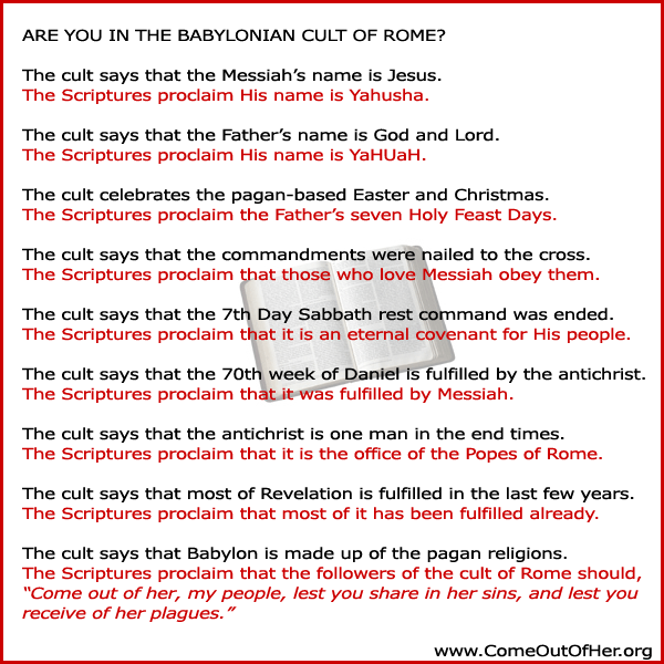 Christianity is a Roman cult religion